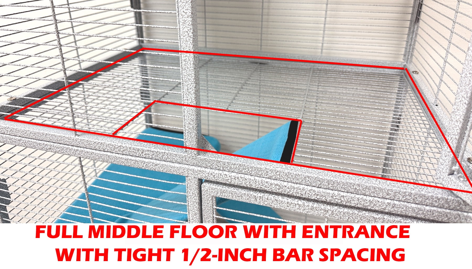 LARGE Two Story Double Unit Small Animal Critter Hamster Habitat Mouse Rat Gerbil Home Guinea Pig House Tight 1/2-inch Wire Spacing Rolling Cage for Ferret Chinchilla Sugar Glider Hedgehog