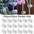 thumbnail image 2 of Clips transparentes para orquídeas, soporte para plantas de jardín con forma de flor, de plástico transparente, para sujetar tallos, enredaderas y plantas trepadoras que crecen erguidas., 2 of 8