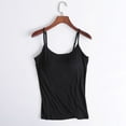 thumbnail image 2 of Summer Tops for Women Chest Cushion Suspender Tank Top Without Steel Ring Cup Outer Wear Underwear Yoga Sports T Shirt Corset Top Women Crop for Cute Business Tops Cycling T Shirts Printing Black XXL, 2 of 4