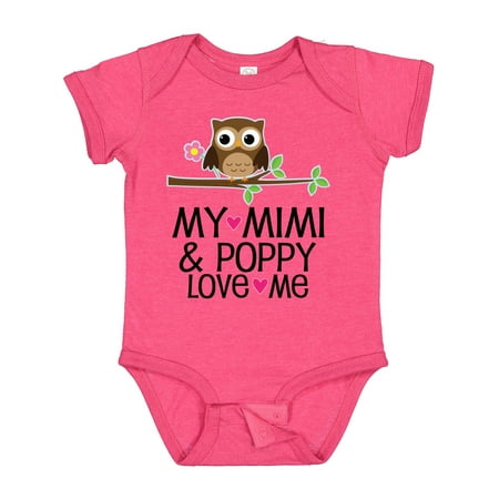 

Inktastic Mimi and Poppy Love Me Grandchild Owl Gift Baby Girl Bodysuit