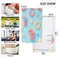 thumbnail image 6 of Yayeee 2 Pack Hand Towels for Bathroom 100% Cotton 16" x 28" Soft Absorbent Kitchen Towel, Pink Beach Toys Pattern, 6 of 7