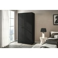 thumbnail image 3 of Polifurniture Denmark 71 in. 3 Door Modern Bedroom Armoire with Shelves & Hanging Rod, Black Wood, 3 of 7