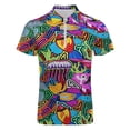 thumbnail image 4 of Mola De Panama Ocean Men Zipper T-shirt Summer Casual Short Sleeve T-shirt Top, 4 of 7