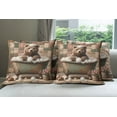 thumbnail image 3 of Ambesonne Rustic Throw Pillow Cover Pack of 4, Farmhouse Grizzly Bear Bath, 4 Pcs-36"x36", Chocolate Rose Green, 3 of 5