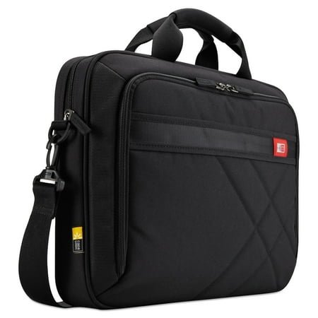 Case Logic 3201434 17.3 in. x 3.2 in. x 12.5 in. Polyester Diamond Briefcase for 17 in. Devices - Black