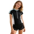 thumbnail image 5 of Girls Swimsuit Girls 2 Piece Swimsuit with Front Zipper & Short-Skirt Bottom Ash Trim Bathing Suit for Size 6-18, 5 of 8