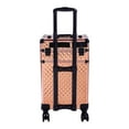 thumbnail image 5 of 4 in 1 Rolling Makeup Train Case, Professional Aluminum Makeup Travel Organizer Cosmetic Case, Cosmetology Caboodle Case on 360° Wheels, Beauty Storage Luggage Lockable(Rose Gold), 5 of 17