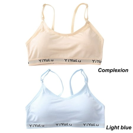 

Print Pack Girls Bra Racerback Underwear Solid Letter Color Training 2 Sport