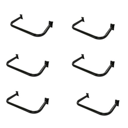 - 6 Pc BLACK U-Shaped Hangrail Grid Gridwall Clothing Rack Display Rail Fixture