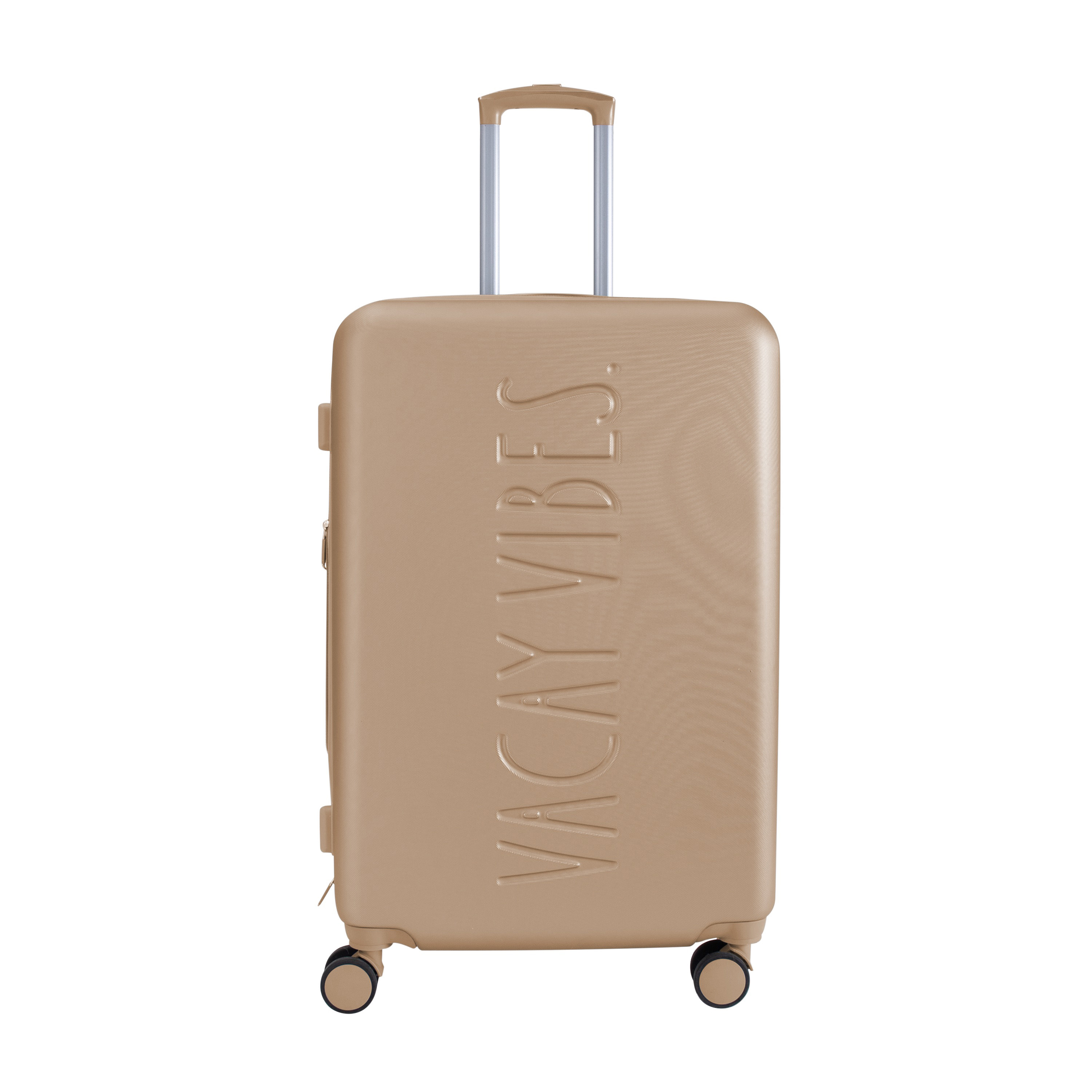 Rae Dunn 3 Piece Expandable Rolling Luggage Set in Champagne