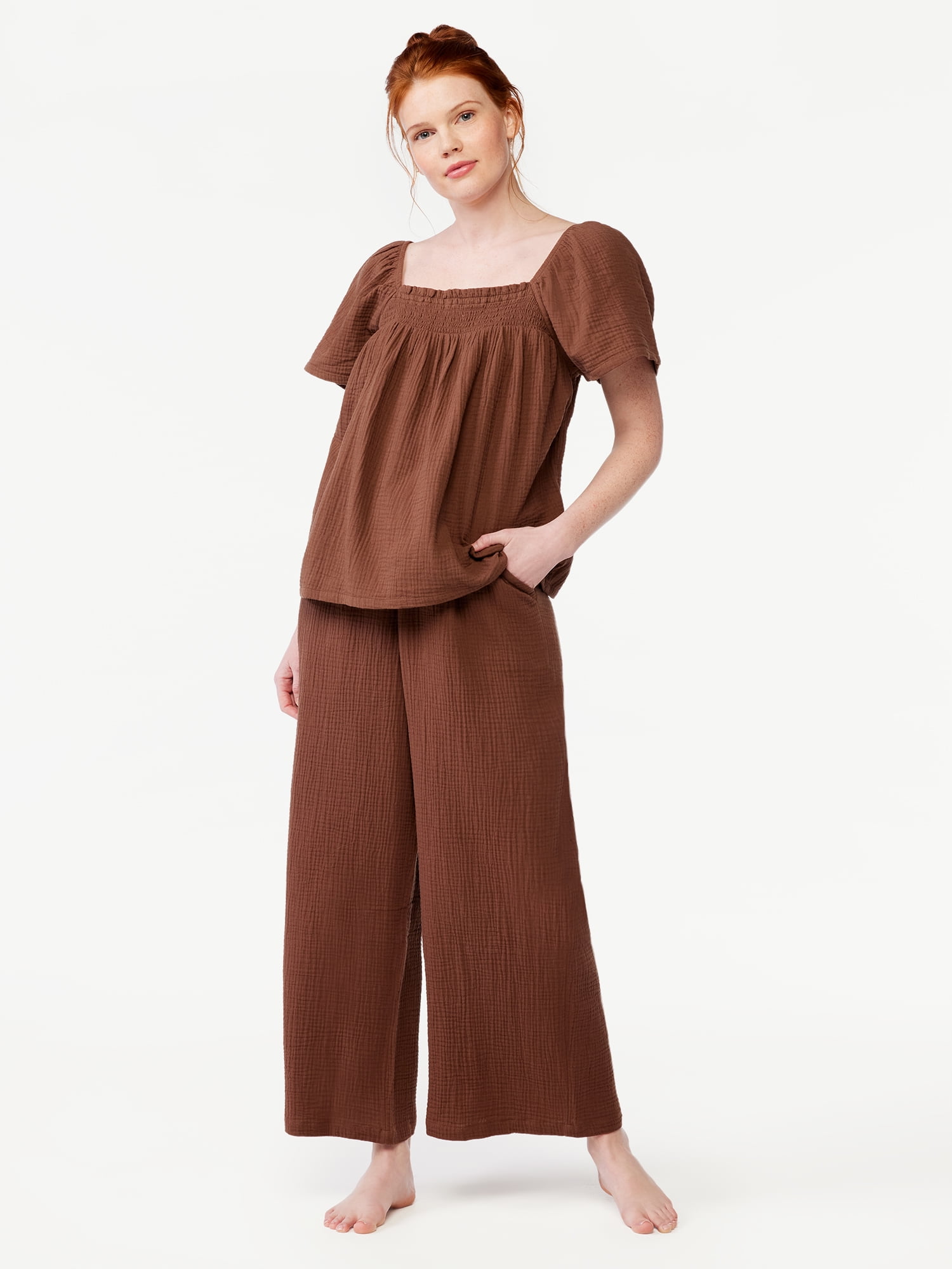 Joyspun Women's Gauze Sleep Pants, Sizes S to 3X
