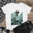 thumbnail image 5 of Women's Midweight Cotton T-Shirt Silver Futuristic Train Model 010, 5 of 5