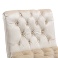 thumbnail image 4 of Armless Accent Chair with Padded Seat and Metal Frame, Upholstered Tufted Chair with High-Density Foam Cushions and Backrest for Bedroom, Reading Room, Home Office, Weight Capacity 275 lb, 4 of 9