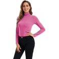 thumbnail image 2 of HSHDLDF Hauts à Manches Longues pour Femmes Col Roulé Doux Extensible Ajusté Couche de Base, 2 of 7