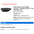 thumbnail image 2 of Right Passenger Side Headlight Assembly - Compatible with 2019 - 2024 Volkswagen Jetta 2020 2021 2022 2023, 2 of 2