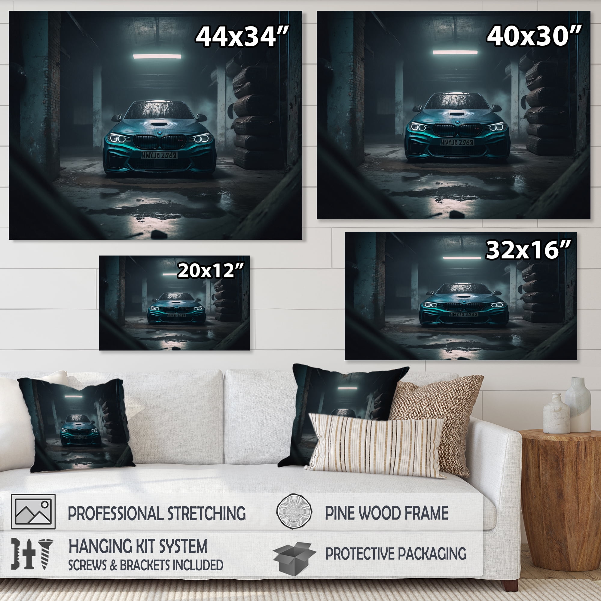 Designart 240 In Underground Garage Canvas Wall Art