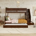 thumbnail image 3 of Dover Twin over Full Wood Staircase Bunk Bed with Drawer & Trundle in Walnut, 3 of 10