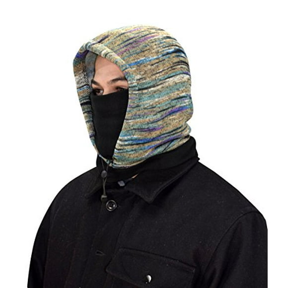 Peach Couture Thick Knit One Hole Facemask Balaclava Snowboarding Biker Mask (Faded Teal)