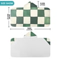 thumbnail image 4 of Yayeee Kids Hooded Towels Toddler Soft Absorbent Beach Bathing Wrap 50" x 23.5", Green and White Plaid Pattern, 4 of 5