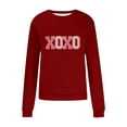 thumbnail image 4 of Hot Sale!! Sweat-Shirt Xoxo de la Saint-Valentin pour Femmes, Câlins et Bisous, Sweat-Shirts Col Rond Manches Longues, Pull d'Amour, Vin + TTG, 4 of 4