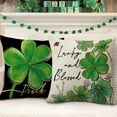 thumbnail image 4 of St. Patricks Decorative Throw Pillow Covers 18x18 Set of 4, Shamrock Clover Lucky Blessed Pinch Me Black Spring Outdoor Pillowcase, Home Sweet Home Irish Holiday Cushion Case Home Decor, 4 of 6