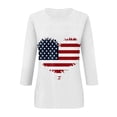 thumbnail image 4 of Fanxing 4Th of July for Women Womens Tshirts American Flag T Shirt Women 4th of July Shirts Patriotic Shirt 3/4 Sleeve Tops S-20XL, 4 of 4