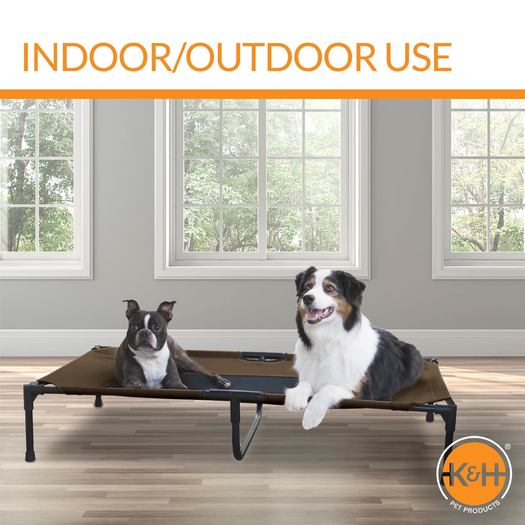K&H Original Pet Cot Elevated Dog Bed Chocolate/Black Mesh X-Large 32 X 50 X 9 Inches