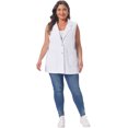 thumbnail image 3 of DARING DIVA Women's Plus Size Dressy Sleeveless Long Jean Jacket 3X White, 3 of 6