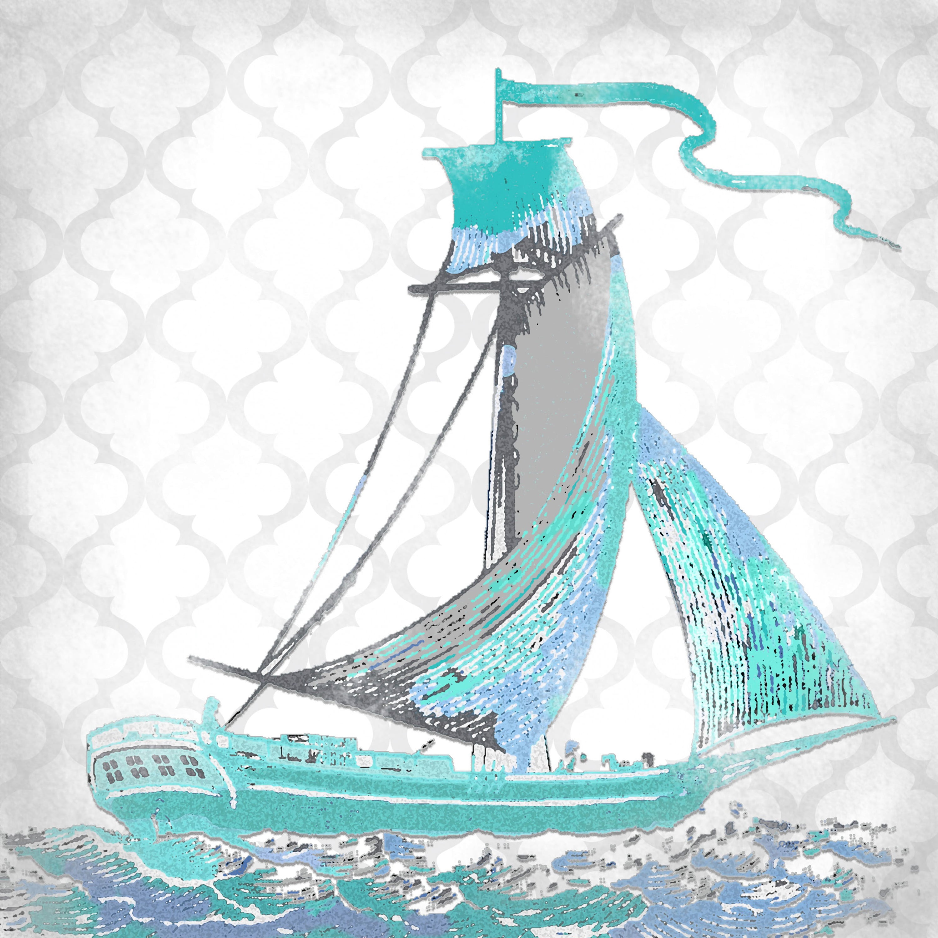 Marmont Hill "Ship 1" by Reesa Qualia Painting Print on Wrapped Canvas