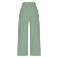 thumbnail image 5 of Hvyesh Cotton Linen Pants for Women Wide Leg High Waist Palazzo Pant Stretch Casual Work Pants Summer Lounge Pants with Pockets, 5 of 7