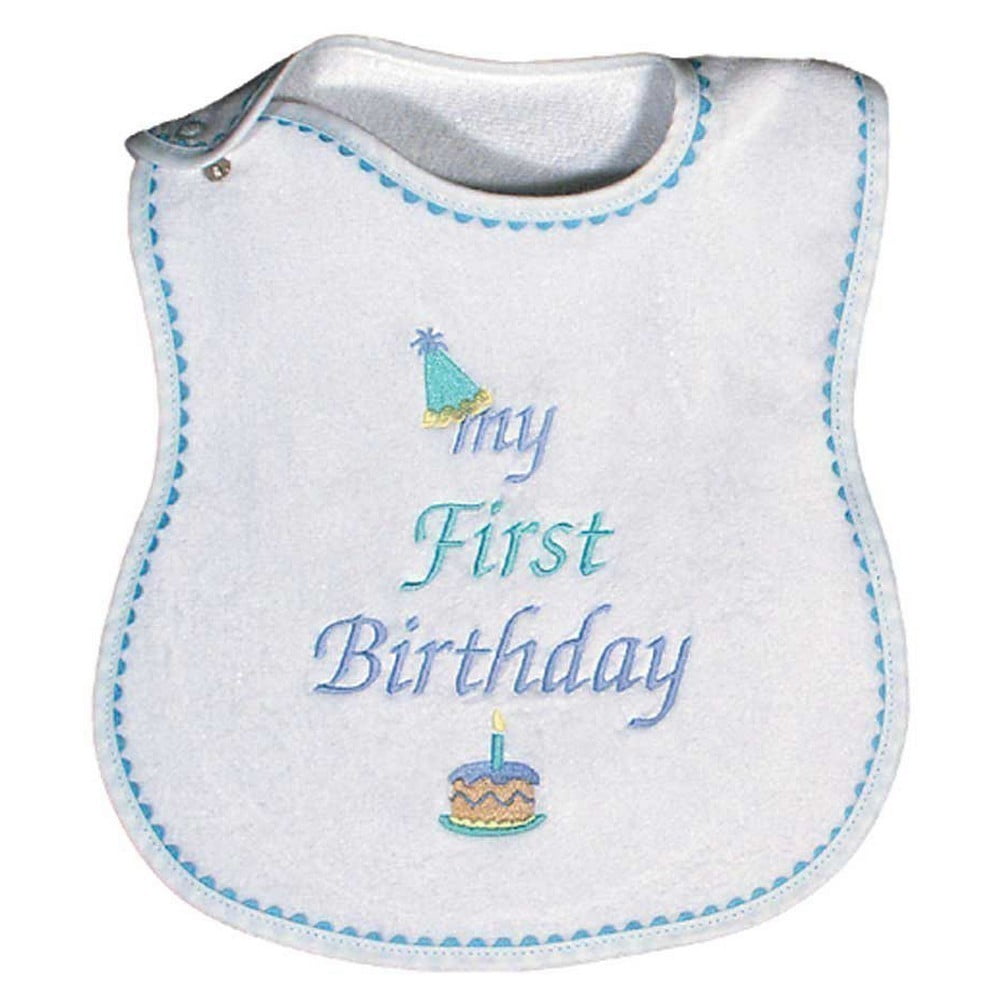 Raindrops 6003B Raindrops -My First Birthday- Embroidered Bib, Blue by Raindrops