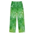 thumbnail image 3 of Kids' Pajama Pants Soft Relaxed Fit Sleep Pants Lounge Pants with Pockets Green Ink Splatter Pattern Large, 3 of 9