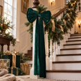 thumbnail image 3 of Velvet Christmas Bow,25.2 x 11.8 in Large Hanging Bow Decoration, Pleated Long-Tail Design with Hanging Loop, Holiday Bow for Christmas Tree Wreath Door and Mantel, 3 of 6