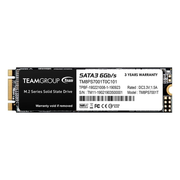 TEAMGROUP MS30 1TB with SLC Cache 3D NAND TLC M.2 2280 SATA III 6Gb/s Internal Solid State Drive SSD (Read/Write Speed up to 530/480 MB/s) Compatible