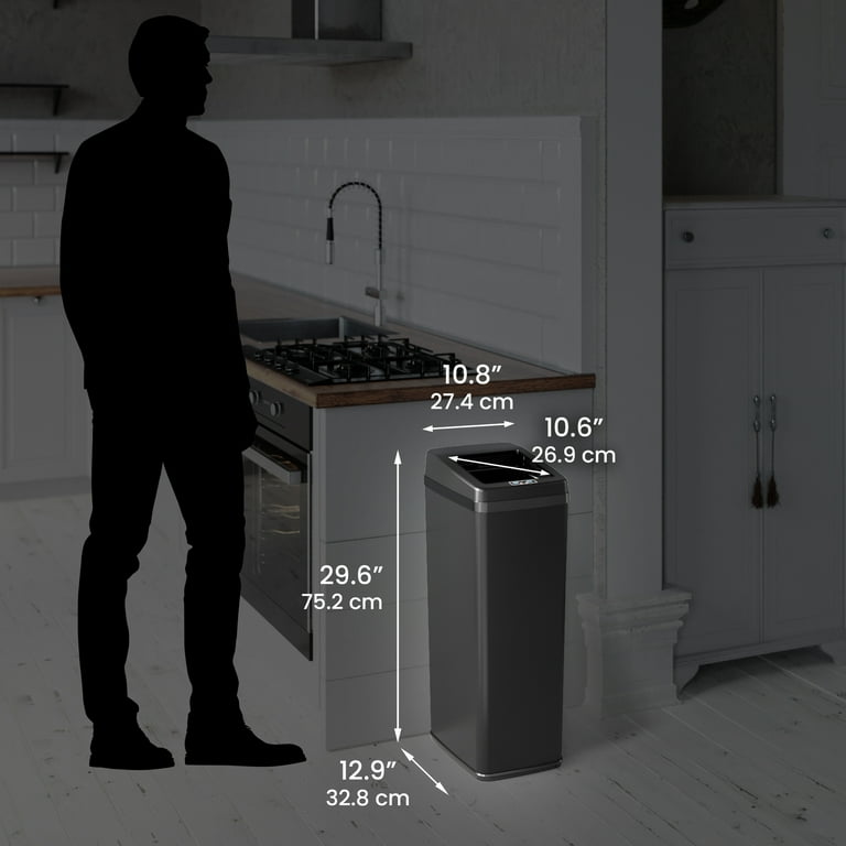 iTouchless 14 Gallon Sliding Lid Automatic Sensor Trash Can with