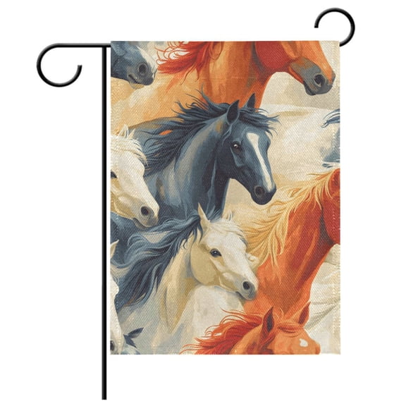 Ryvnso Horses Pattern Garden Flag 12x18 Inch Double Sided Seasonal Yard Decoration