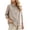 Khaki, variant on Women's Linen Cotton Blend 3/4 Sleeve Layered Fake Two-Piece Button Down Shirt,Black Women's M-XXL