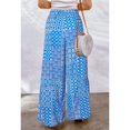 thumbnail image 2 of Pantalones anchos con cordón y cintura alta en color azul para mujer, talla grande 3XL, 2 of 8