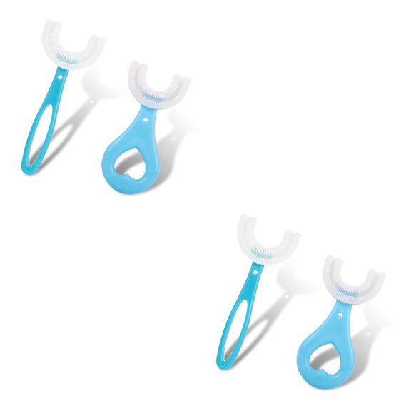 Toystoory Manual de silicona en forma de U blanqueamiento limpieza bebé cepillo de dientes niños tipo U dientes 6-12 cepillo de dientes masaje Type4 NO4