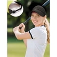 thumbnail image 5 of Spencer Summer Sun Hat for Women Wide Brim Ponytail UV Protection Hat Foldable Sport Sun Visor Hat Adjustable Empty Top Cap, Black, 5 of 10