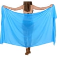 thumbnail image 5 of HAPPY BAY Women's Summer Beachwear Sarong Beach Swim Cover ups Long Sheer Wraps Scarf Skirt Swimsuit Bikini Coverups One Size Solid, Bright Blue, 5 of 5