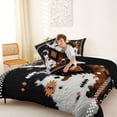 thumbnail image 4 of jejeloiu Natural Tribal Full Size Comforter Sets,Organic Print Bedding Comforter Set For Boys,Black Turquoise,Black Reversible,3 Pieces,1 Comforter and 2 Pillowcases, 4 of 7