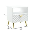 thumbnail image 5 of Tyra 22 Inch Wood End Table with Open Space, Wave Pattern, White, Gold, 5 of 5