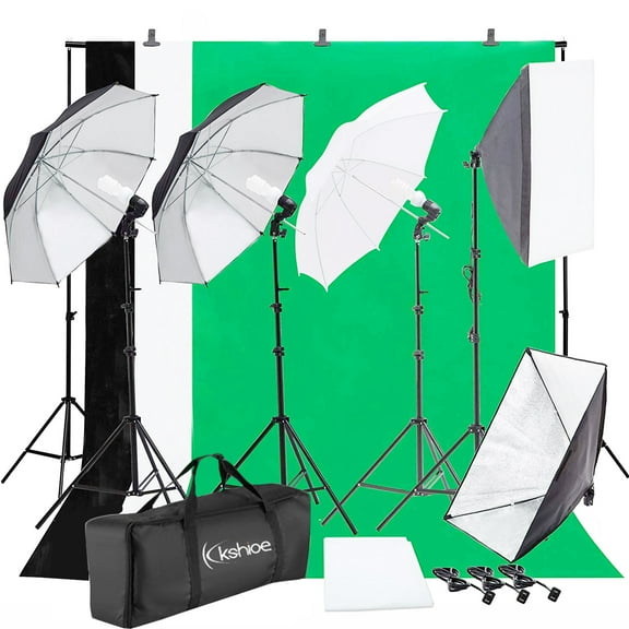 UBesGoo 45W Complete Photography Studio Lighting Kit Portrait Photography Shooting Video Umbrella