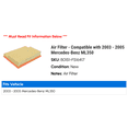 thumbnail image 2 of Air Filter - Compatible with 2003 - 2005 Mercedes-Benz ML350 2004, 2 of 2
