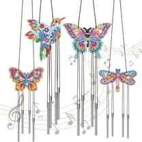 TSV 4pcs Wind Chimes Art and Craft Kit, DIY Diamond Painting Kit, Hanging Ornament for Garden