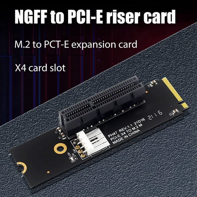 NGFF M.2 a PCI-E 4X Riser Card M2 M Key To PCIe X4 Adapter con Indicador LED SATA Power Riser para MineríA