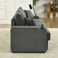 thumbnail image 4 of U-Shaped Couch  Modern 4 seats Sofa Chair with Storage, with 2 Ottomans, Deep Seat Sofa with Cup Holders & Phone Holder , Grey Corduroy Couch for Living Room, 4 of 10