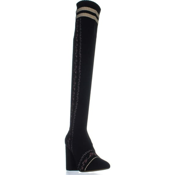 Womens TABITHA SIMMONS Knee-High Fashion Boots, Black Multi Knit