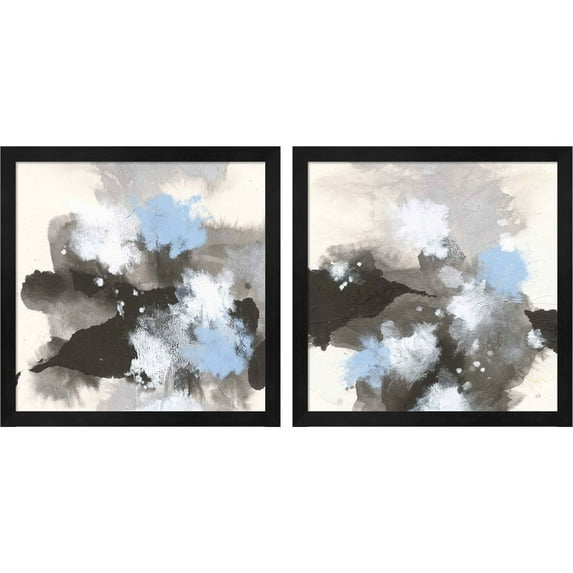 Great Art Now Puff of Blue by Chris Paschke, 2 Piece Framed Art Set Each 13.25"W x 13.25H